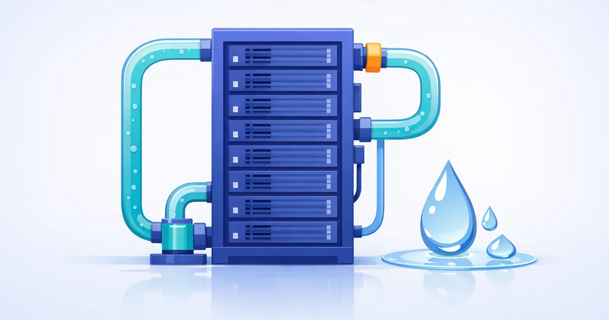 Water flowing through data center cooling pipes that keep AI servers from overheating