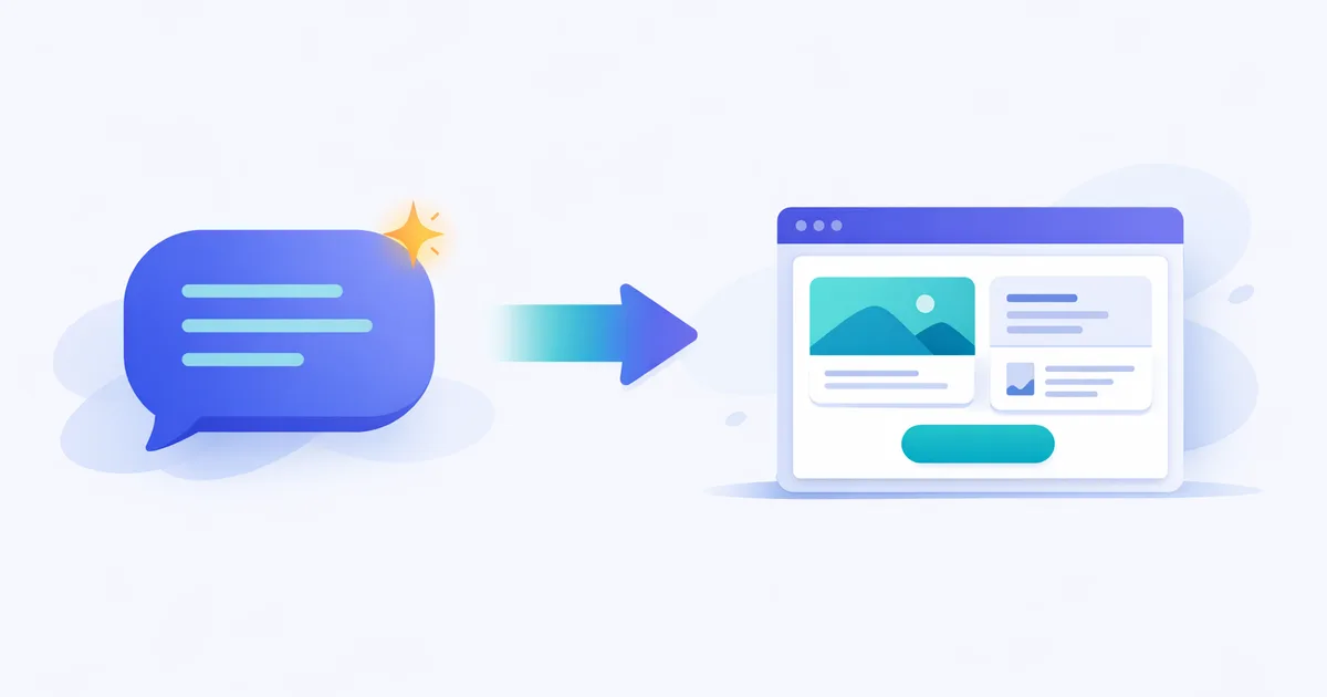The Lovable AI app builder with a chat prompt on the left and a generated web app preview on the right
