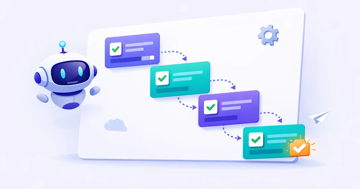 An autonomous AI agent completing multi-step tasks on its own